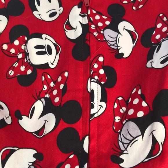 Disney Minnie Mouse All Over Print Red Party Holiday Fit & Flare Dress Girls 5/6 - Picture 14 of 16